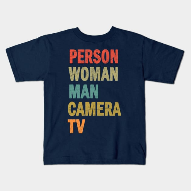 Person Woman Man Camera TV Kids T-Shirt by valentinahramov